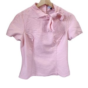 Aquila Design Company Custom-made Pink Tieneck Blouse Short Sleeve Medium